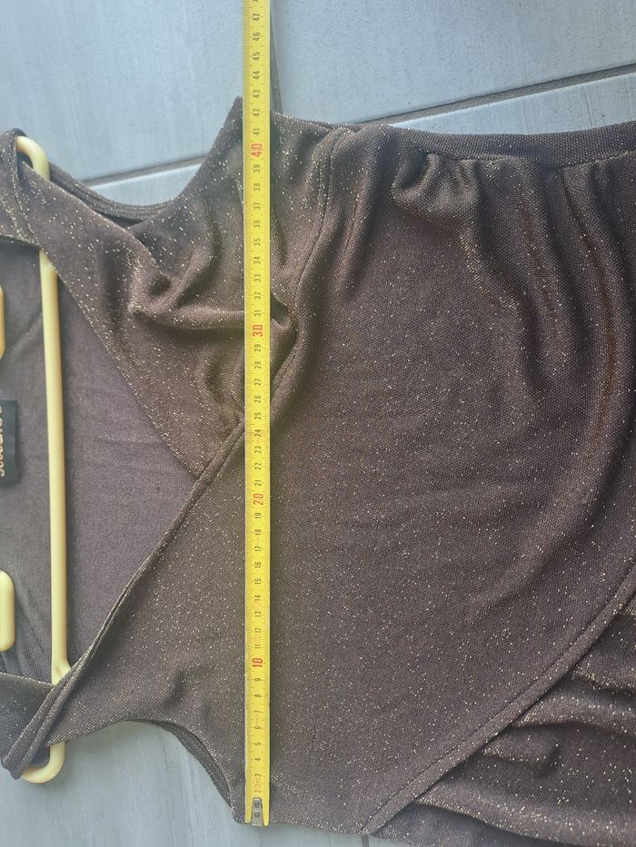 Blouse marron pailleté doré Scudetto - photo numéro 7