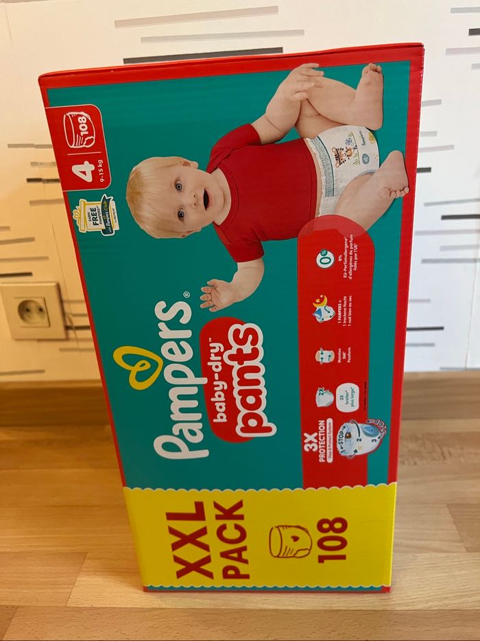 Couches Pants Pampers baby-dry taille 4 9-15kg 108 couches culottes - photo numéro 3
