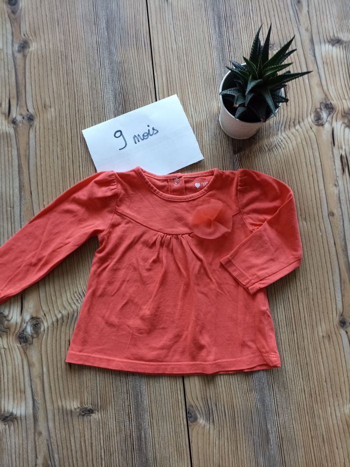 T-shirt manches longues fille 9 mois