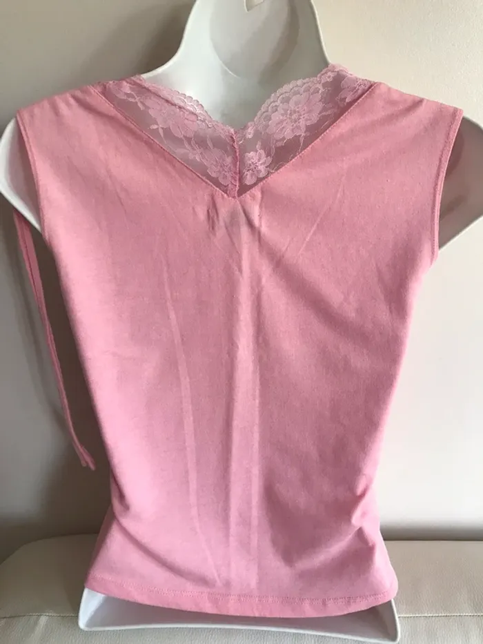 Débardeur rose coeur parce - photo numéro 3