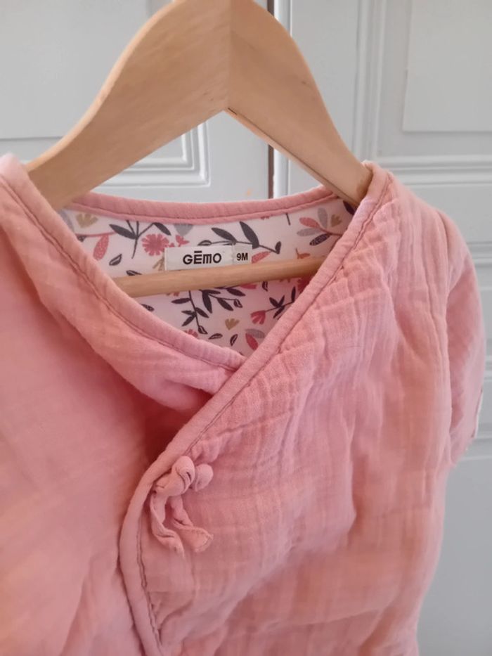 Combinaison en gaz de coton rose - Gemo - 9 mois - photo numéro 4