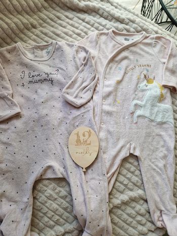 Lot de pyjamas 1 pièce bébé fille 12mois kiabi