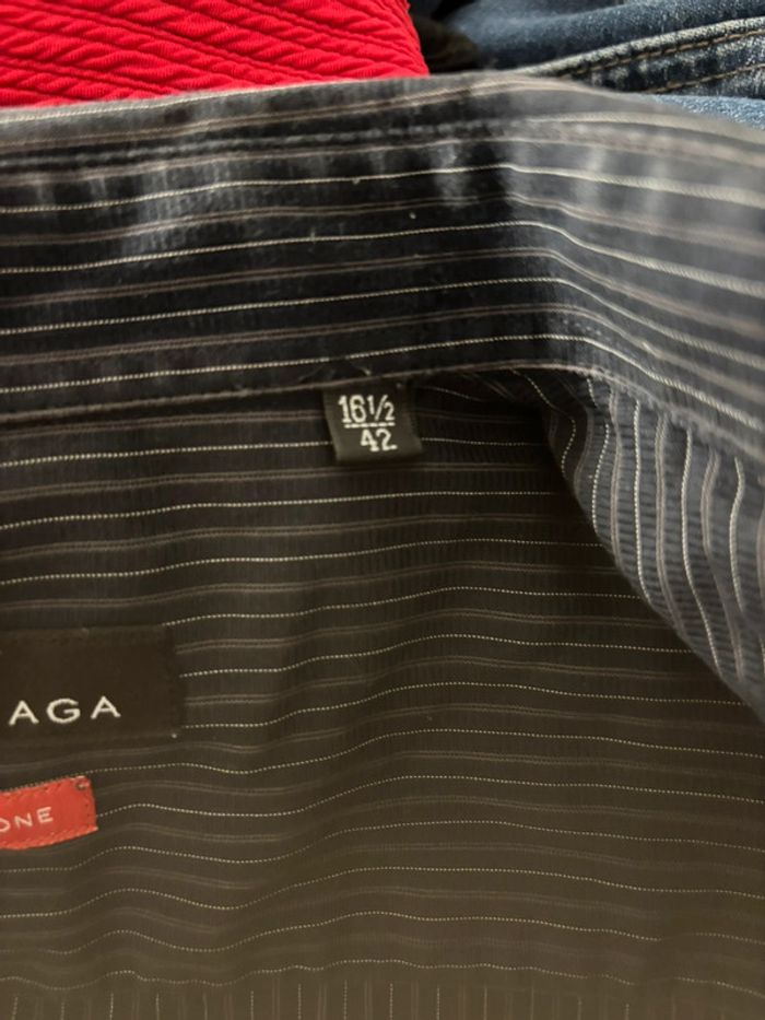 Chemise Balenciaga noire à rayures - Taille 42 - Excellent état - photo numéro 14