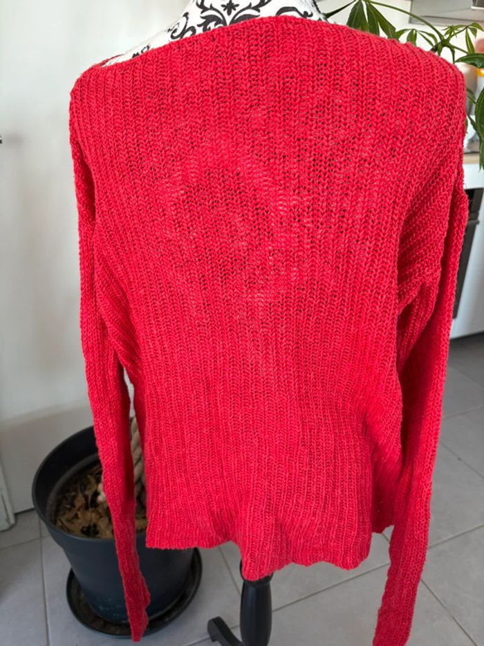 Pull rouge torsadé femme, Ralph Lauren, taille L - photo numéro 3