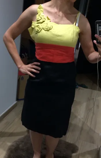 Robe lin color block