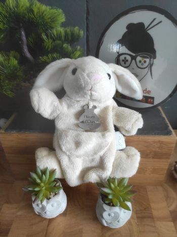 Doudou Marionnette Lapin  Mario HO1228 Histoire D'ours Plat #geektradedoudou