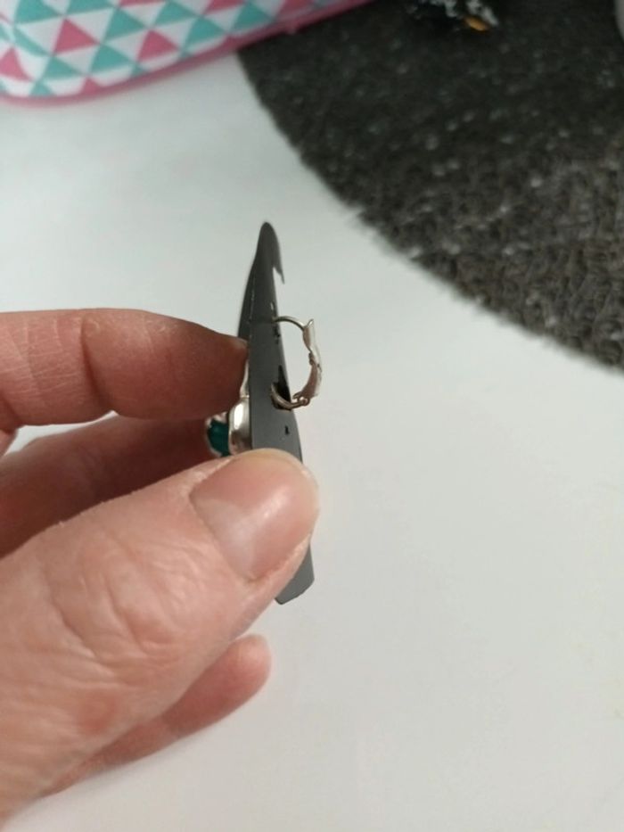 Boucle fleur bleu vert - photo numéro 2