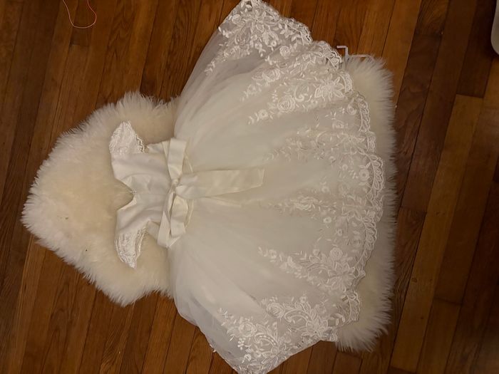 Robe de cérémonie bébé – Blanc ivoire, dentelle brodée & perles  taille 12 mois - photo numéro 2