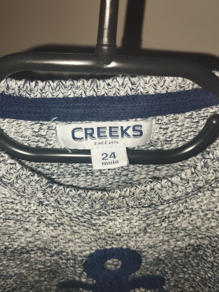 Pull creeks bleu chinée taille 24 mois - photo numéro 2