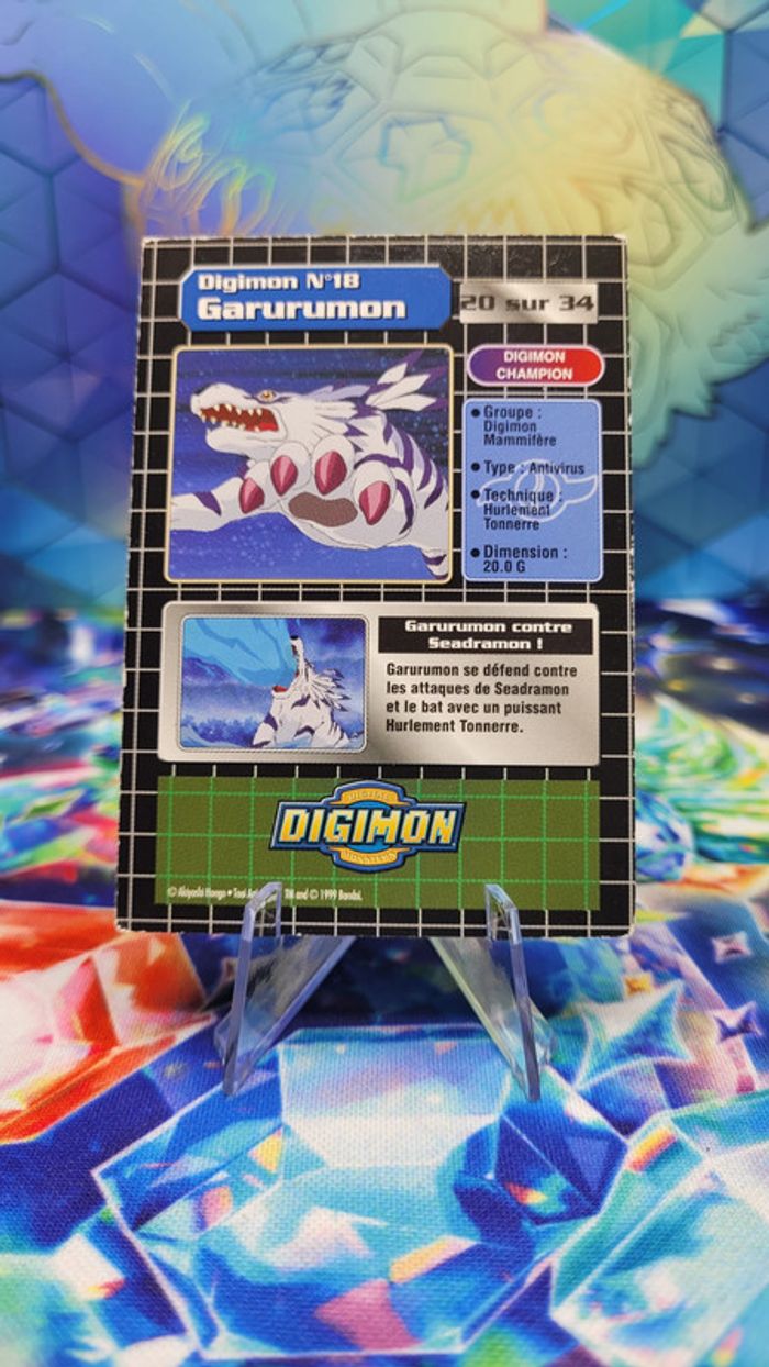 Carte Digimon Garurumon 20/34 Édition Série TV - photo numéro 2