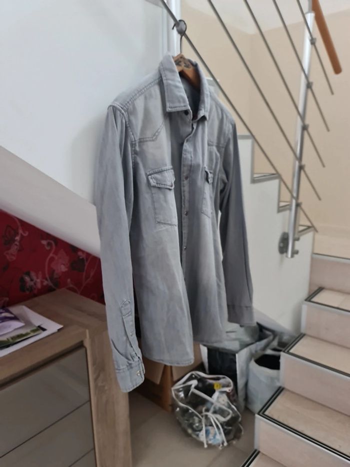 Veste chemise légère imitation jean taille M - photo numéro 3
