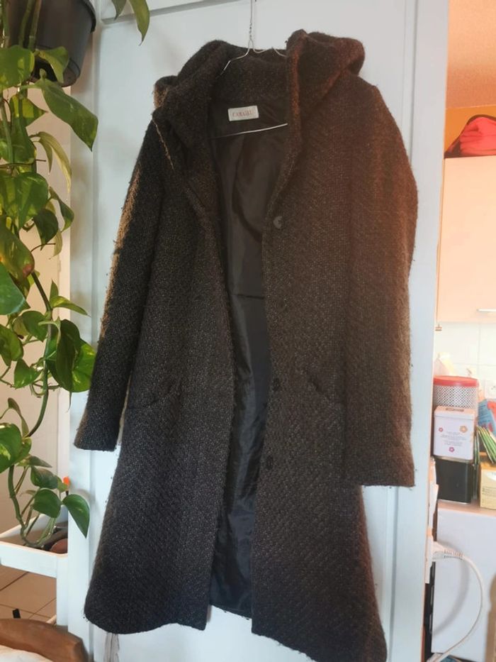 Manteau à capuche marron