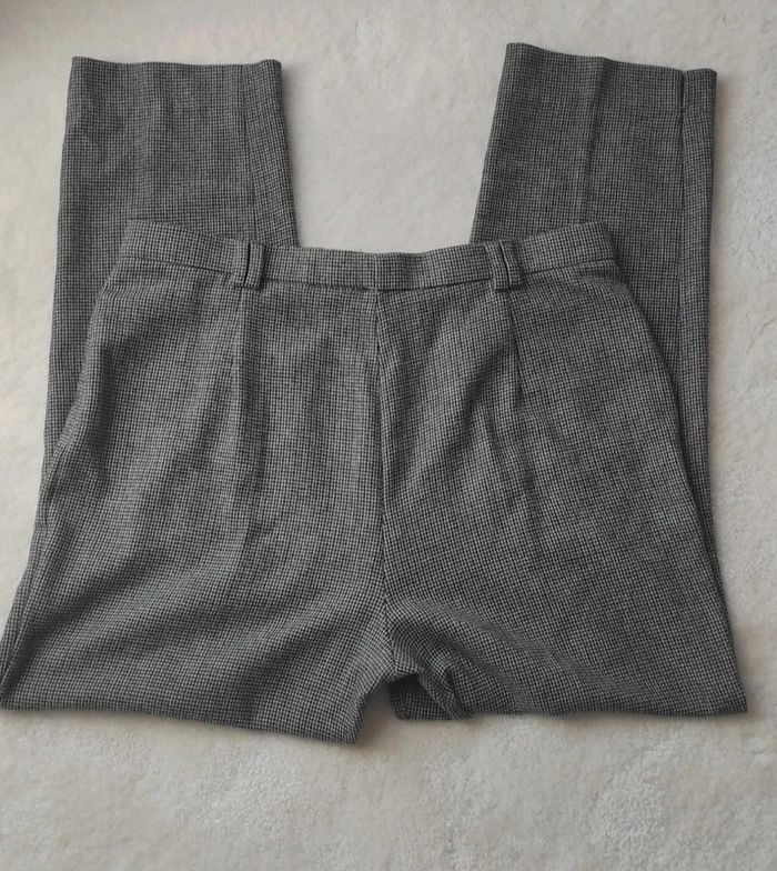 Pantalon droite style Chino Vintage Saint Hilaire 44 motif pieds de poule gris - photo numéro 4