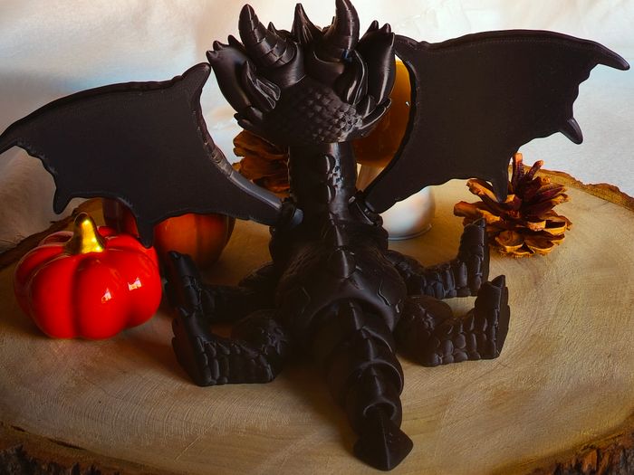 Dragon ailé articulé Noir 16 cm - photo numéro 3