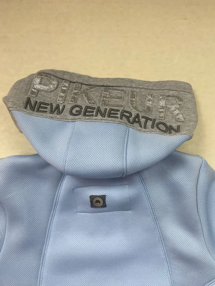 Gilet / Sweat à capuche Pikeur – Bleu clair et gris – Taille M - photo numéro 5