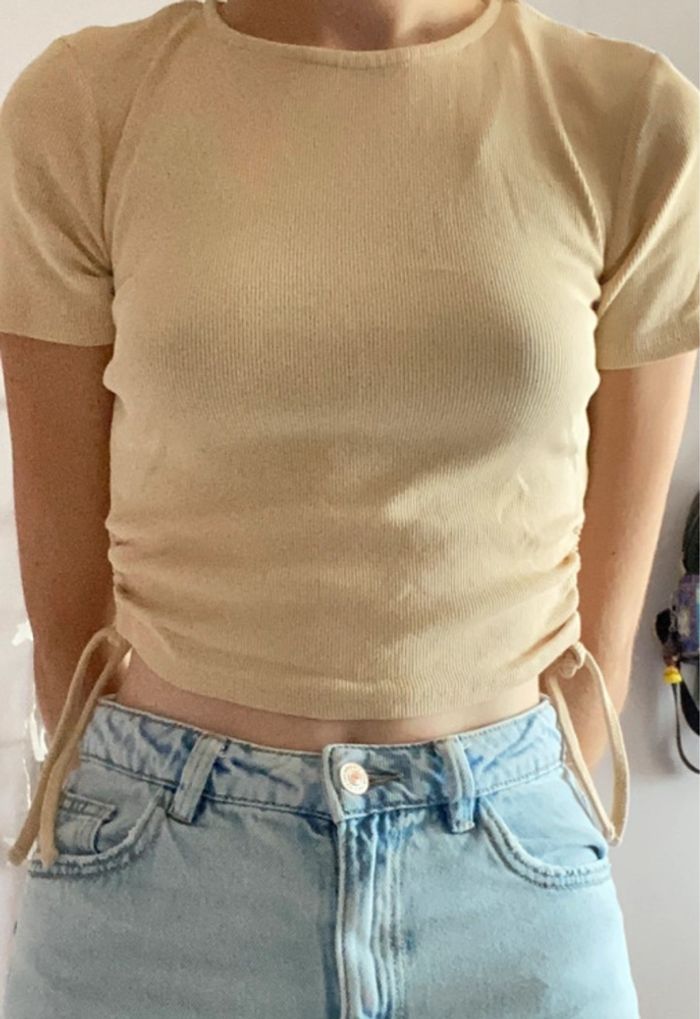 Top en maille beige - photo numéro 2