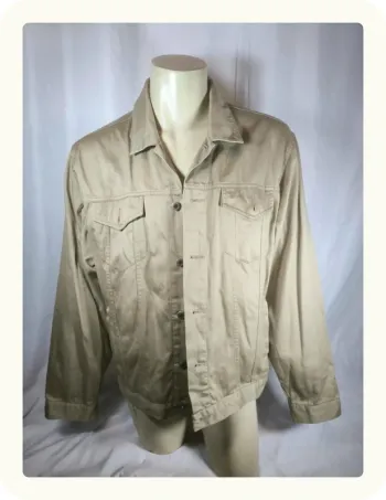 Veste en jean beige légère homme Basefield Taille 44 XXL