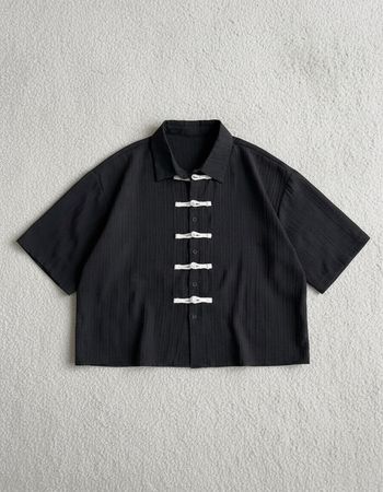Chemise noire style Japan -oversize