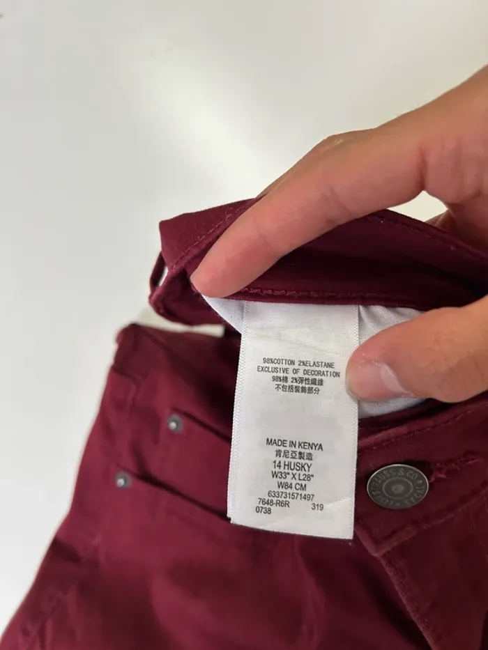 Jean Levi's Homme Bordeaux W33 L28 | 511 Slim | Très Bon État | BP196 - photo numéro 7
