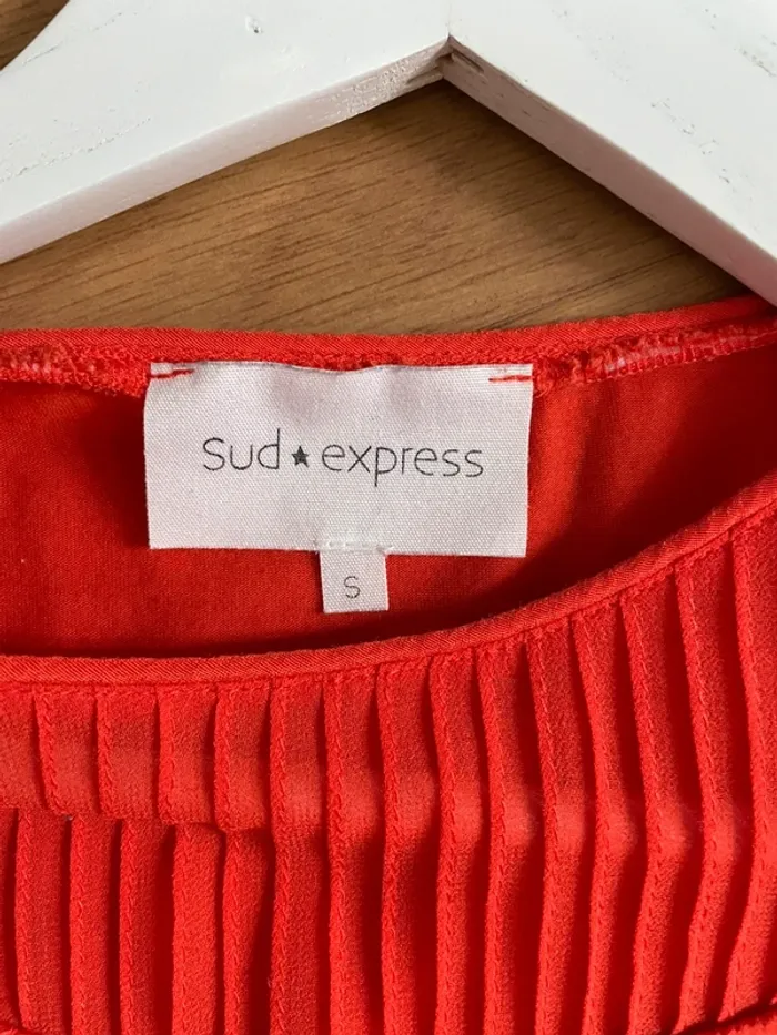 Tee-shirt manches courtes  orange Sud Express - photo numéro 4