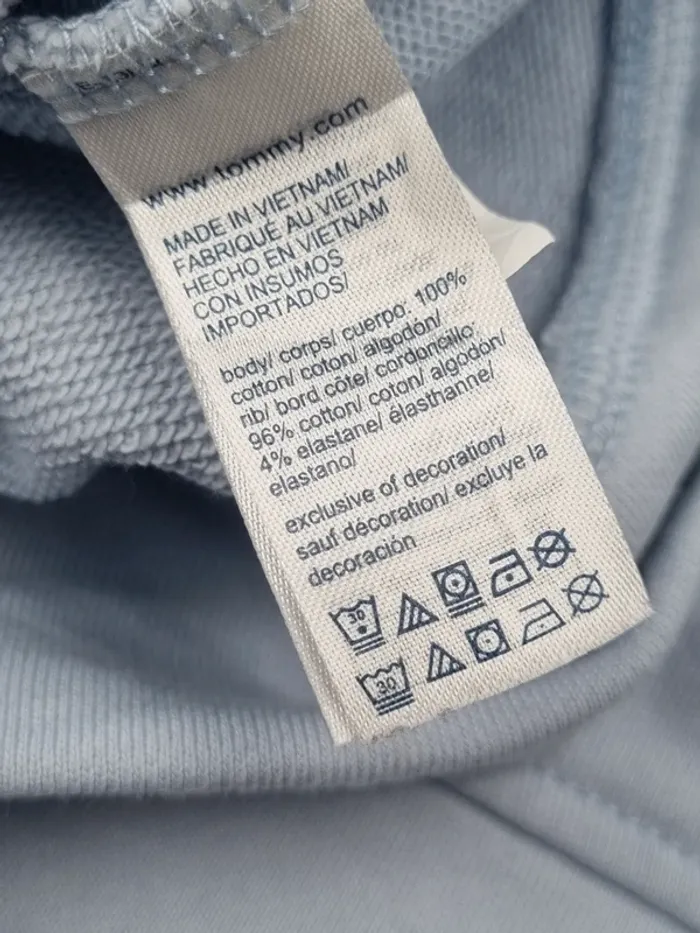 Sweat 1/4 zip Tommy Hilfiger bleu – Taille S Femme (mesures en photos) - photo numéro 9