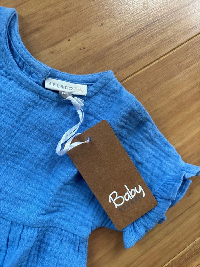 Neuf robe bleu / bel & bo / 6 mois - 68 cm - photo numéro 3