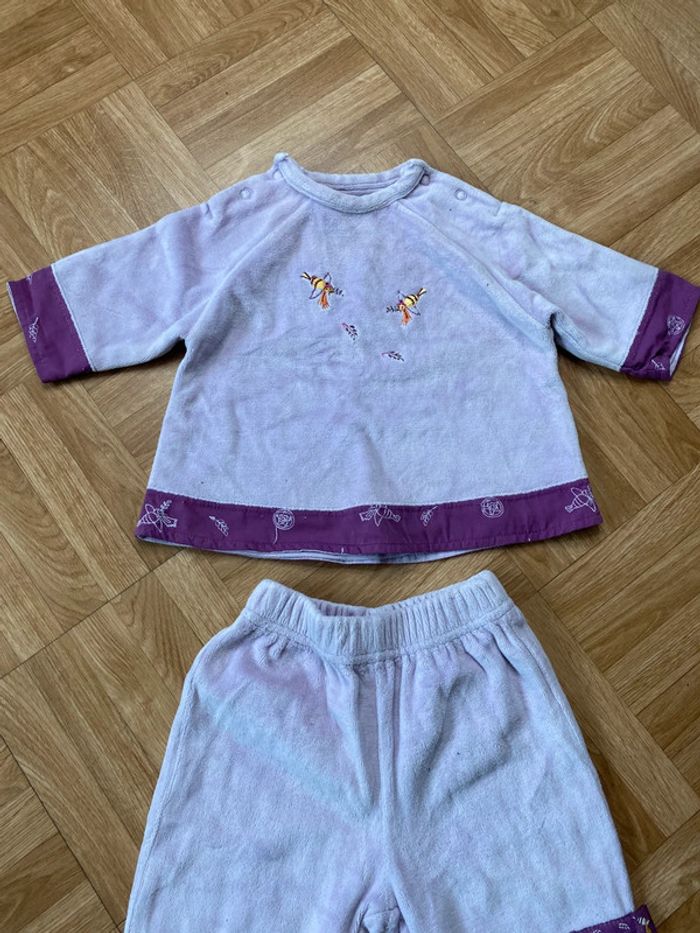 Pyjamas 2 pièce mauve taille 3 mois Kiabi Baby - photo numéro 2