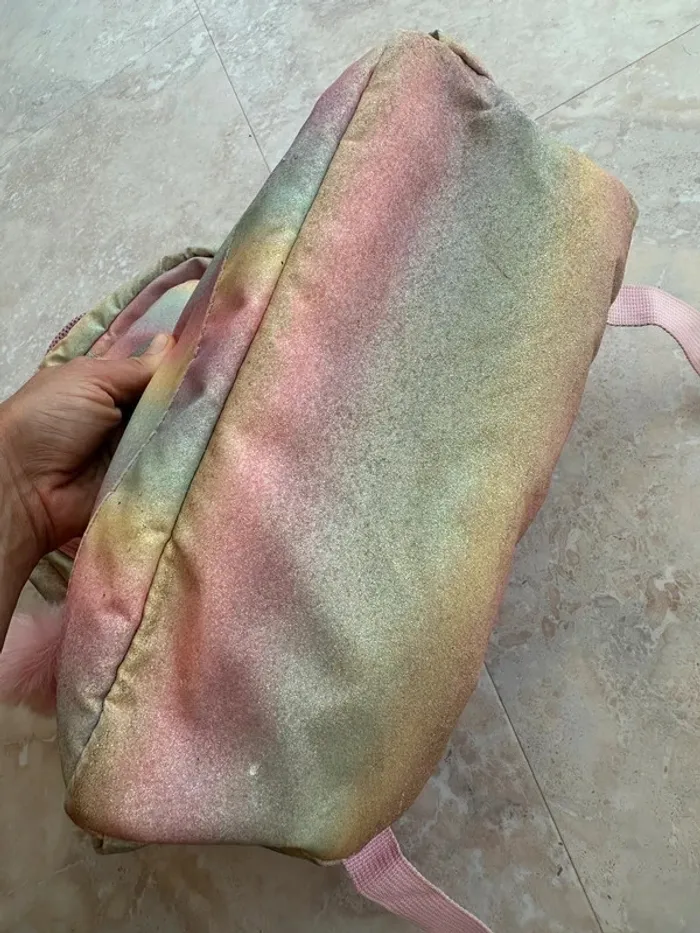 Sac à dos + sac pique nique arc en ciel paillettes - photo numéro 6