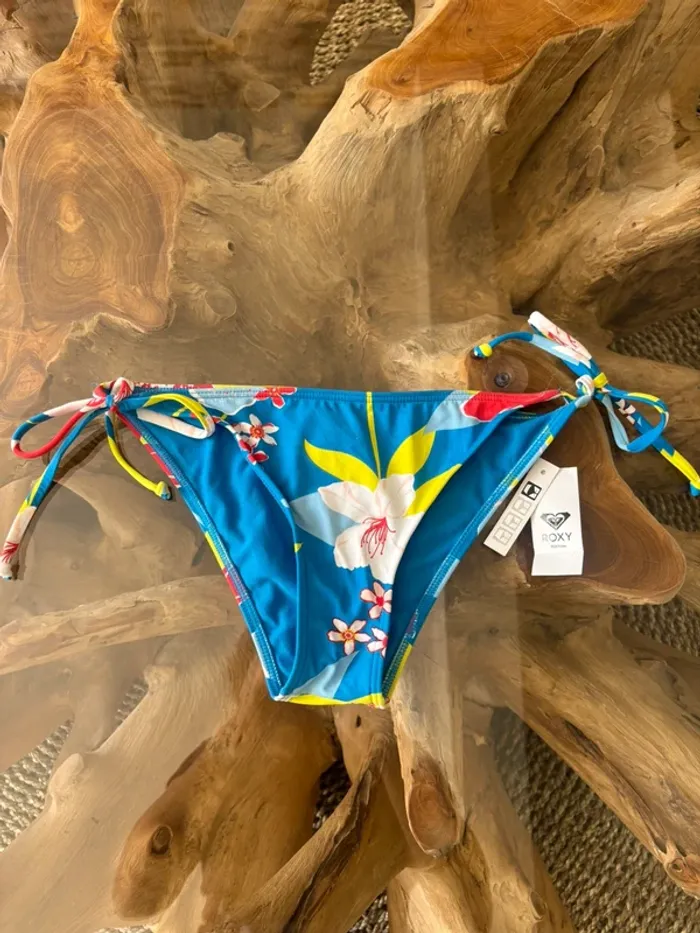 Bas de maillot de bain Roxy bleu fleurs