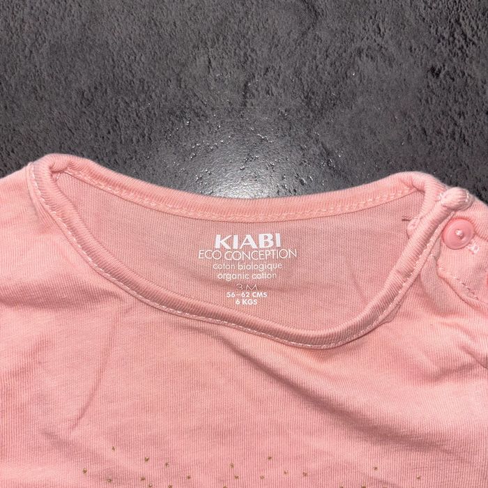 T-shirt manche longue rose Kiabi / 3 mois / Bon état - photo numéro 3