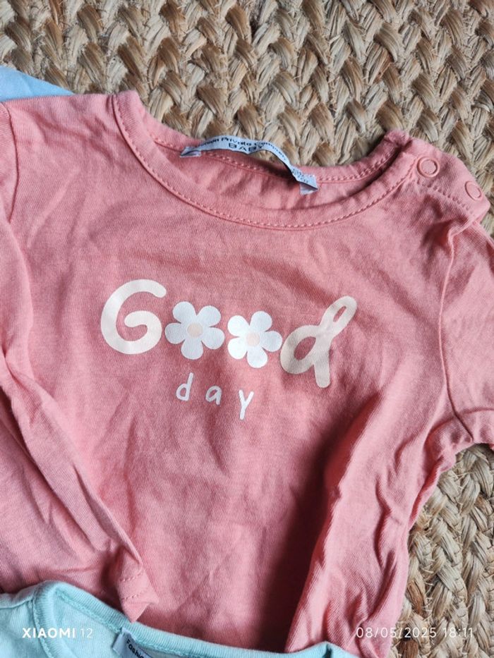 Lot 4 tee shirt ML fille 6 mois - photo numéro 4