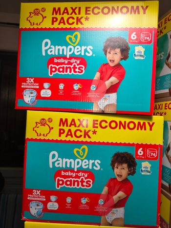 148 couches Pampers Baby-Dry Pants taille 6 (2 cartons de 74 couches) 💧