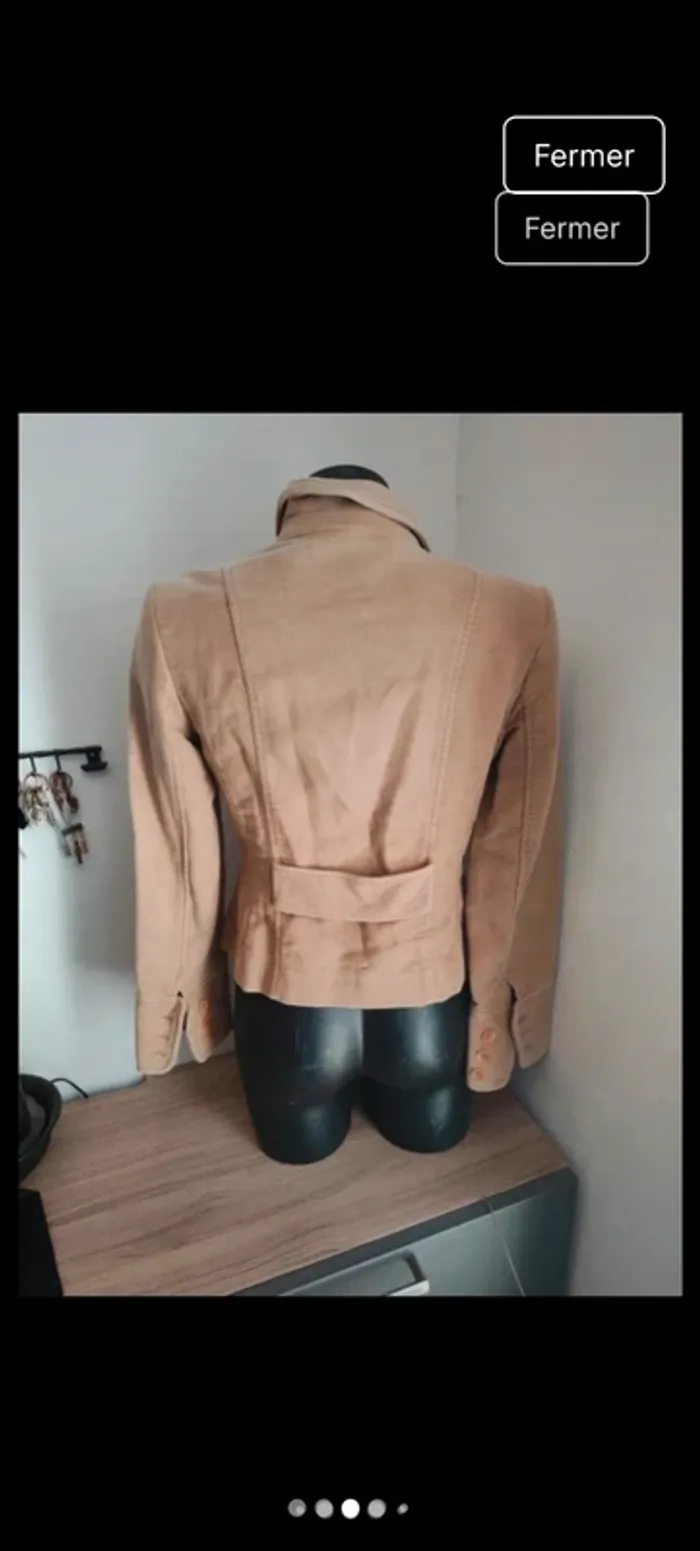 Veste 100coton beige taille s - photo numéro 3