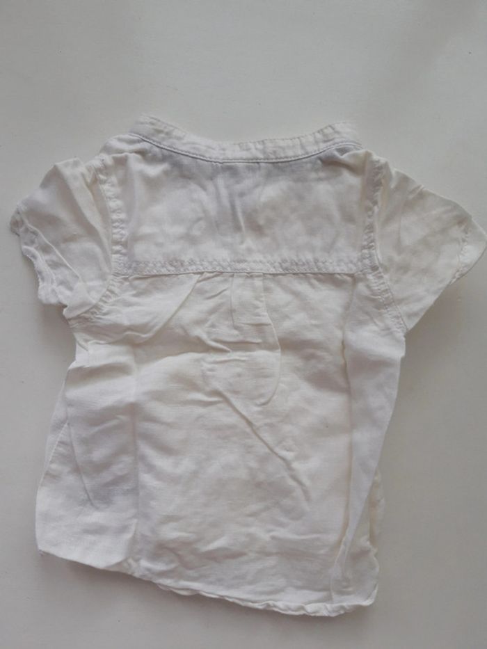 Chemise polo Tape à l'oeil blanc manches courtes blanche bébé 6 mois Tape à l'œil Little explorer - photo numéro 4