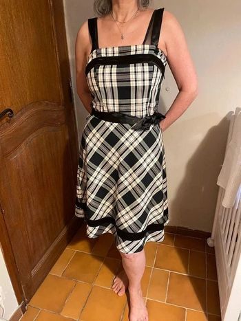 robe écossaise noir et blanc xanaka M