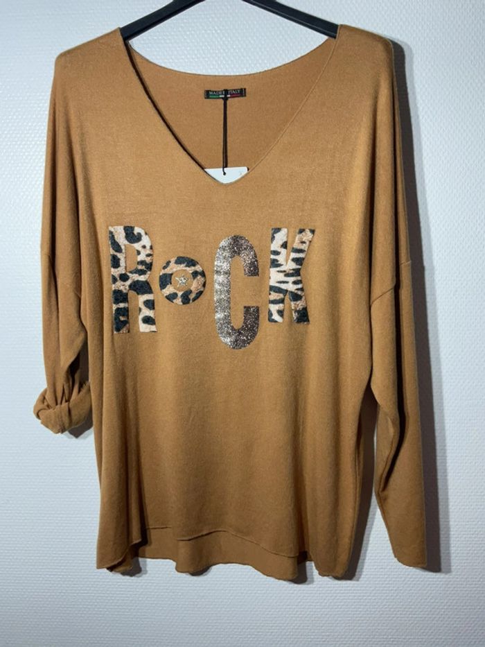 Pull « rock » femme taille unique (38-46)- vivichy- neuf avec étiquette