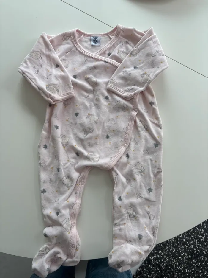 Petit Bateau – Pyjama dors-bien fille 18 mois velours - photo numéro 2
