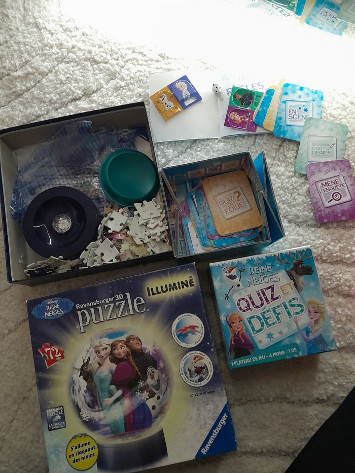 Reine des neiges puzzle Illuminé et jeu quizz et defi - photo numéro 2