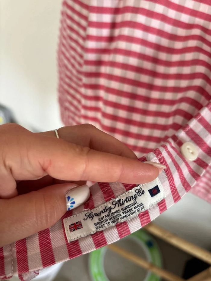 Chemise rouge à carreaux superdry taille M - photo numéro 5