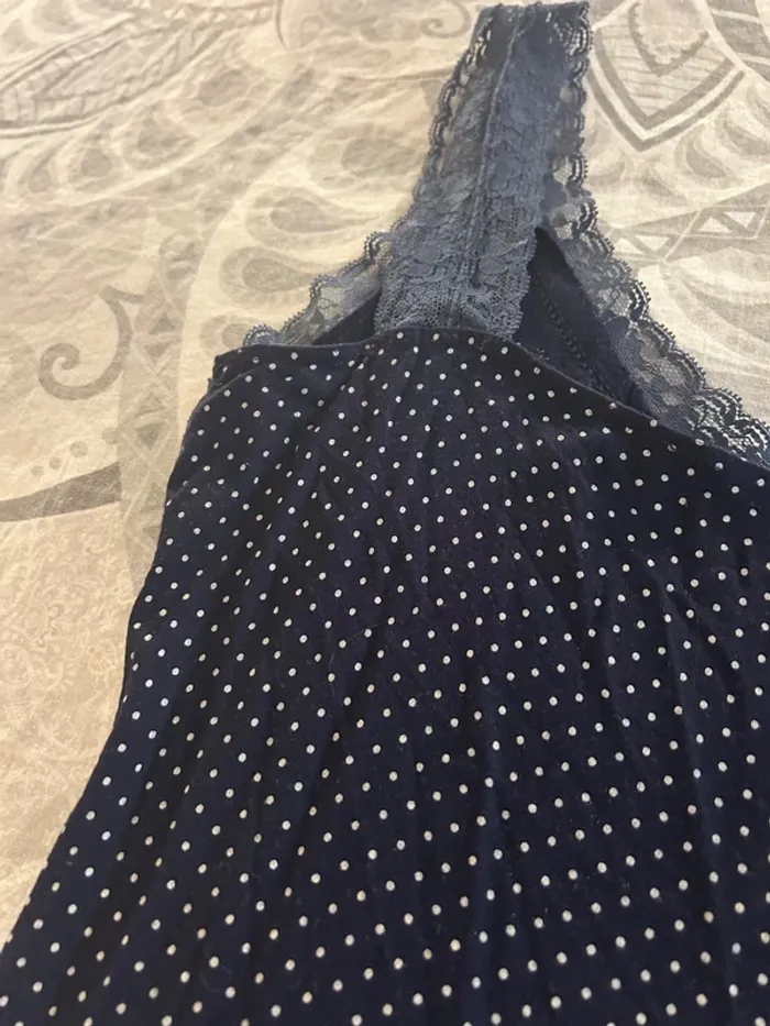 Débardeur bleu à pois - photo numéro 4