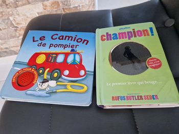 Le camion de pompier et livre champion