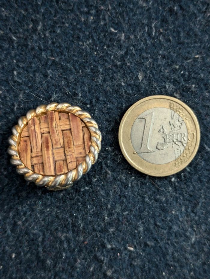 Boucles d'oreilles a clips marrons - photo numéro 2