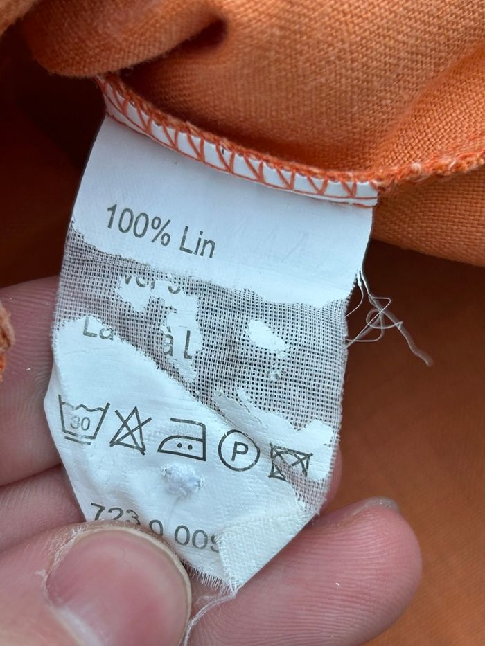 Top sans manches en lin orange Armand Thiery – taille S - photo numéro 4