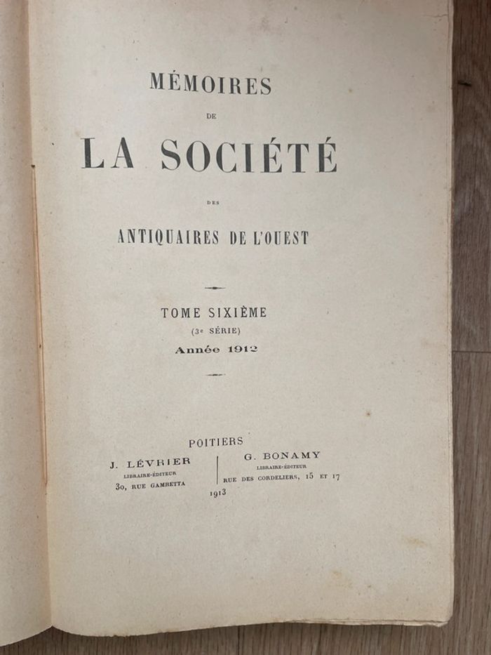 La société tome sixième Antiquaires de l’ouest 1912 - photo numéro 4