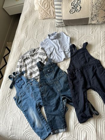 Lot 3 salopette un col roulé et un polo manche longue 12 mois