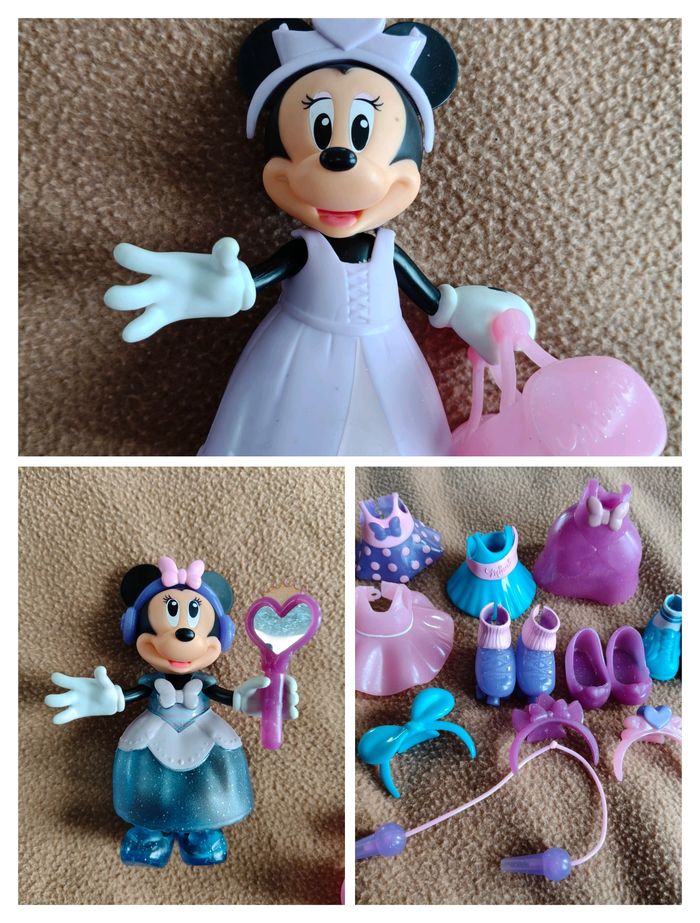 Lot de 2 Minnie avec robes chaussures et accessoires