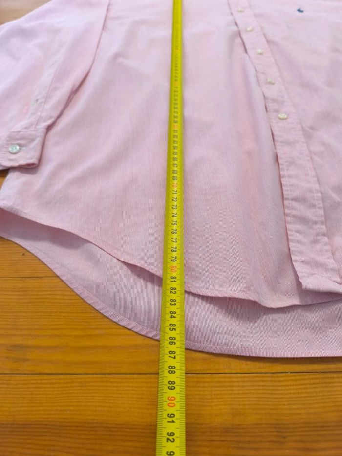 Chemise à rayures - Ralph Lauren - Yarmouth - Logo brodé bleu - Blanc, rose - Taille L - photo numéro 12
