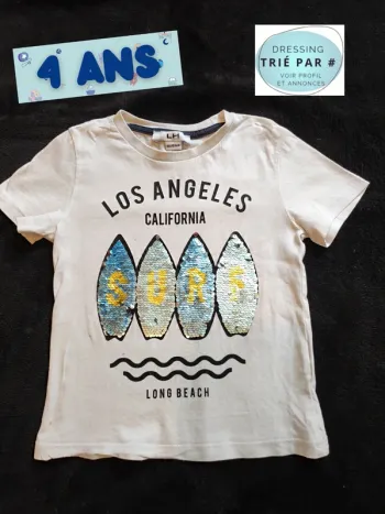 T-shirt sequin surf 4 ans