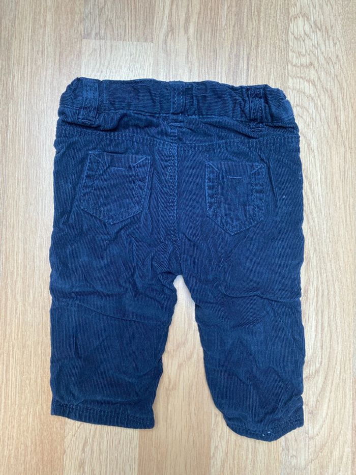 Pantalon bleu marine en velours - photo numéro 3