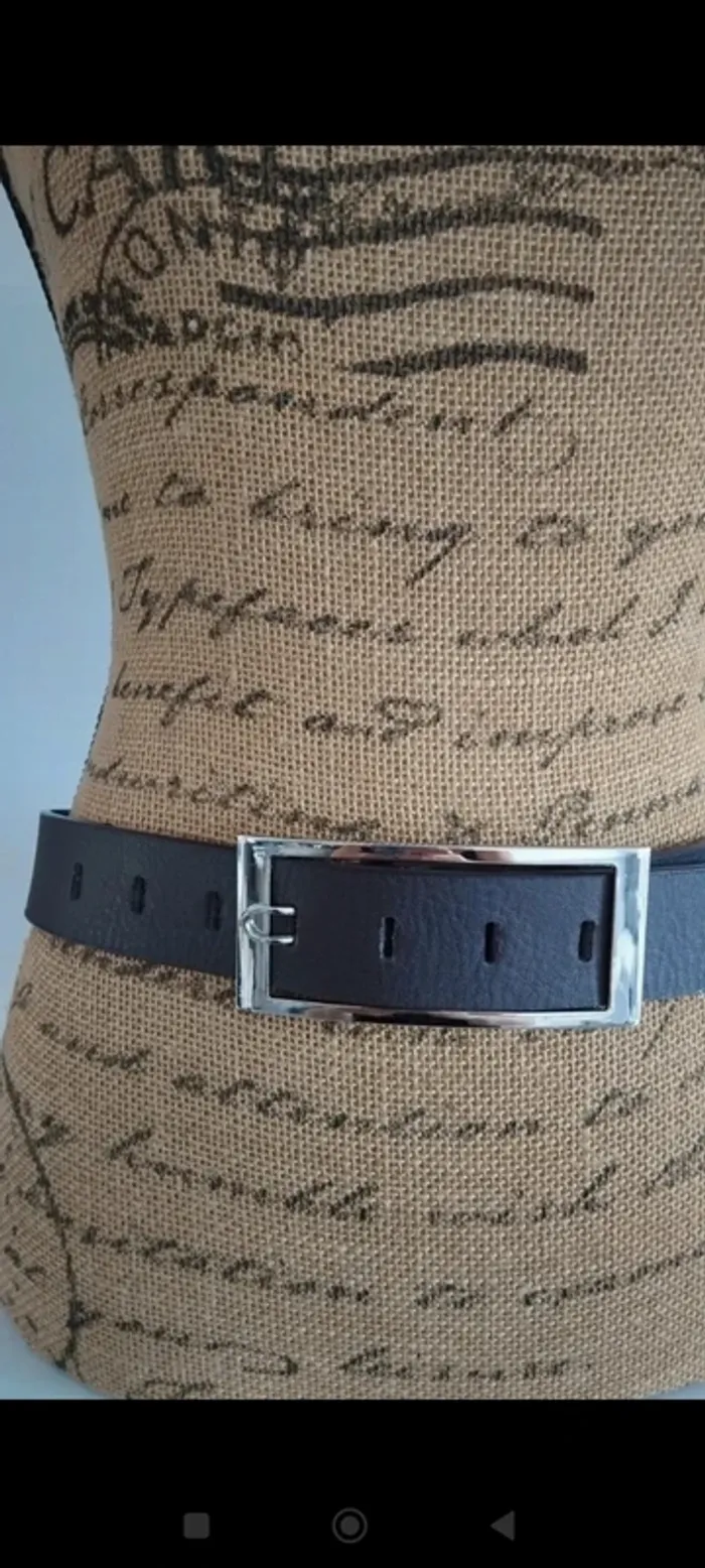 Ceinture marron boucle rectangulaire 90 cm - photo numéro 2